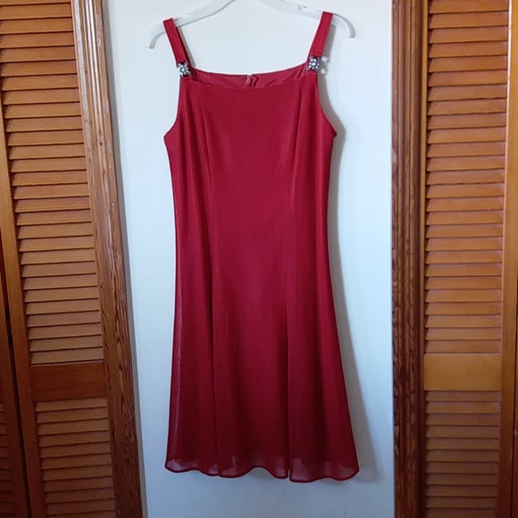 Glittery Red party dress organza USA Medium - Picture 2 of 8